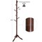 68.9” Tall Space Saving Solid Wood Coat Rack with 8 Hooks and Triangular Base for Home or Office